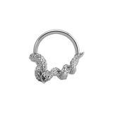 Rattlesnake Seamless Ring – 14K Gold Cup & Divot Design - piercing - zone.com