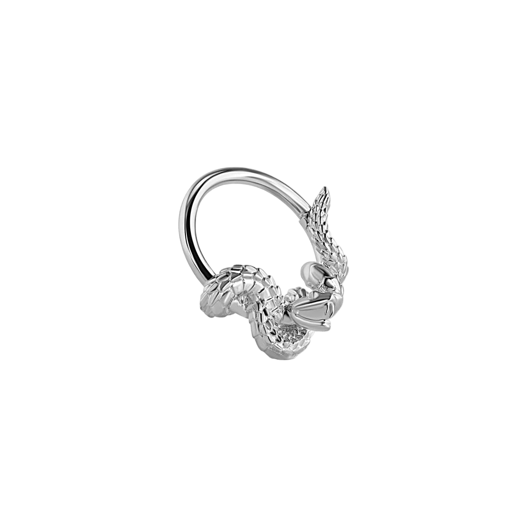 Rattlesnake Seamless Ring – 14K Gold Cup & Divot Design - piercing - zone.com
