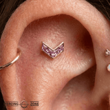 Rave – Amethyst – 14K Gold Threadless End - piercing - zone.com