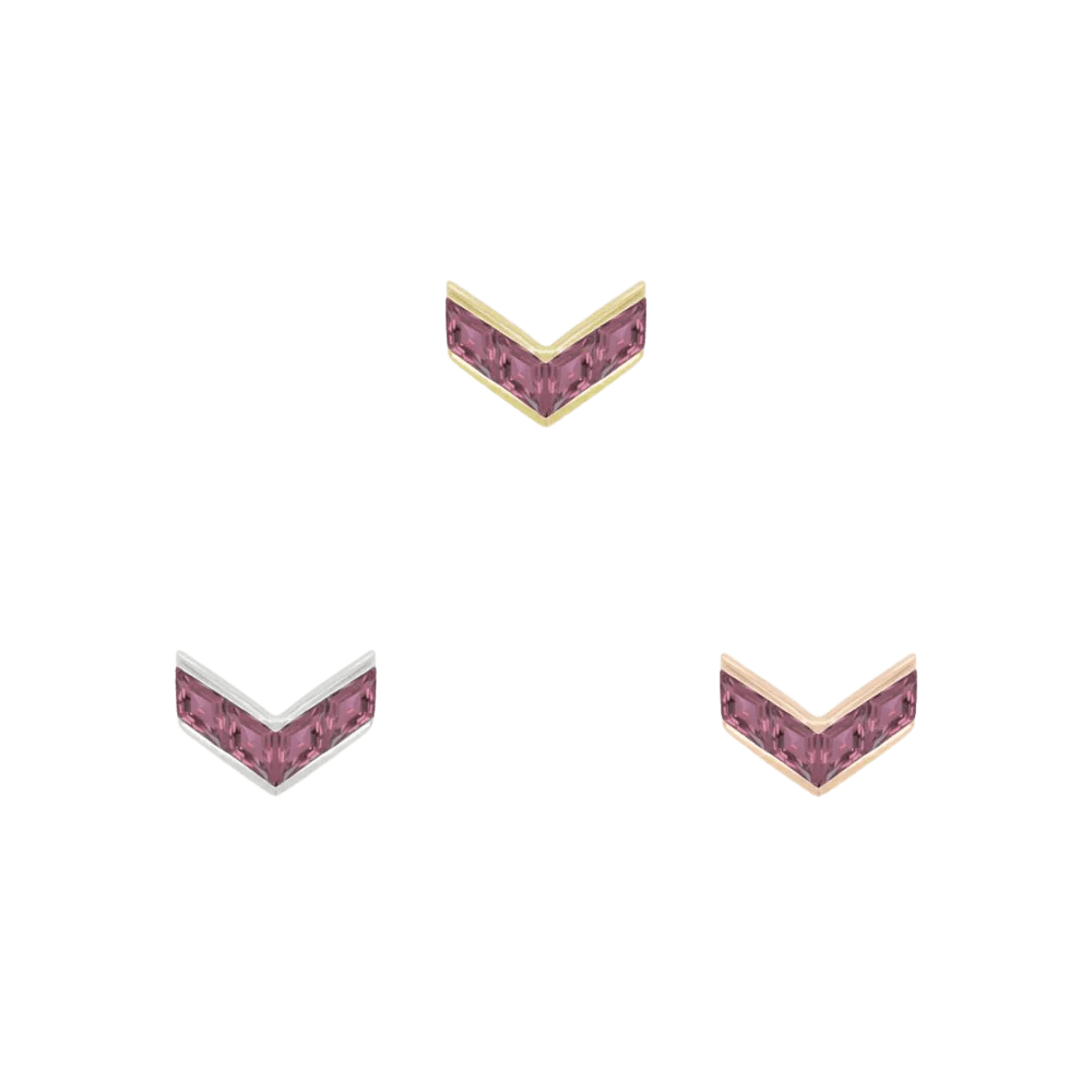 Rave – Amethyst – 14K Gold Threadless End - piercing - zone.com