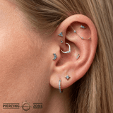 Rave – London Blue Topaz – 14K Gold Threadless End - piercing - zone.com