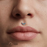 Rave – London Blue Topaz – 14K Gold Threadless End - piercing - zone.com