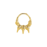 Raven Clicker – 14K Gold Gothic Ring - piercing - zone.com