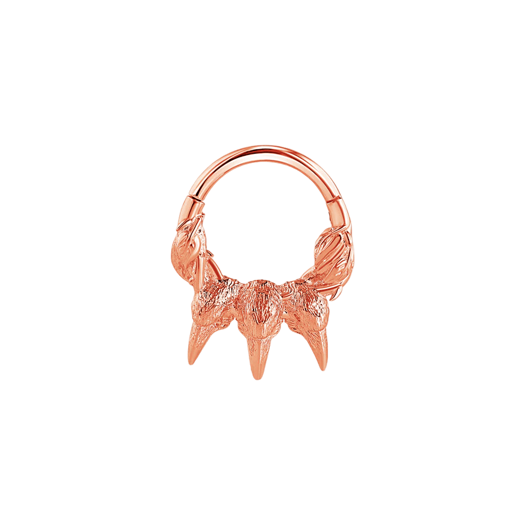 Raven Clicker – 14K Gold Gothic Ring - piercing - zone.com