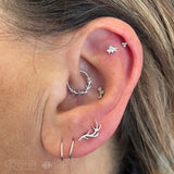 Raven Ring – Antler - Inspired Seam Ring – 14K Gold - piercing - zone.com