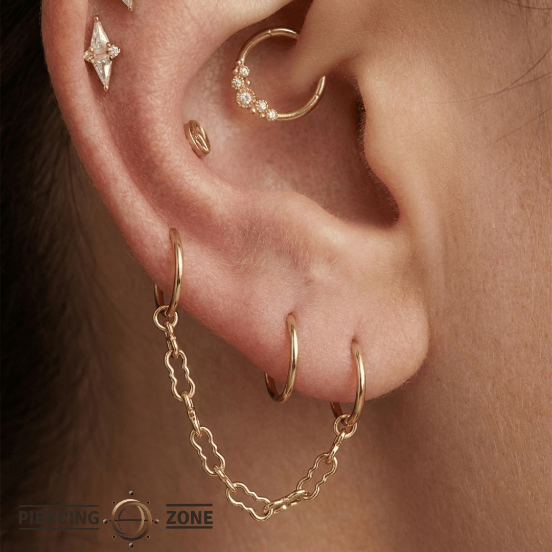 Razor Chain – 14K Gold Piercing Chain - piercing - zone.com