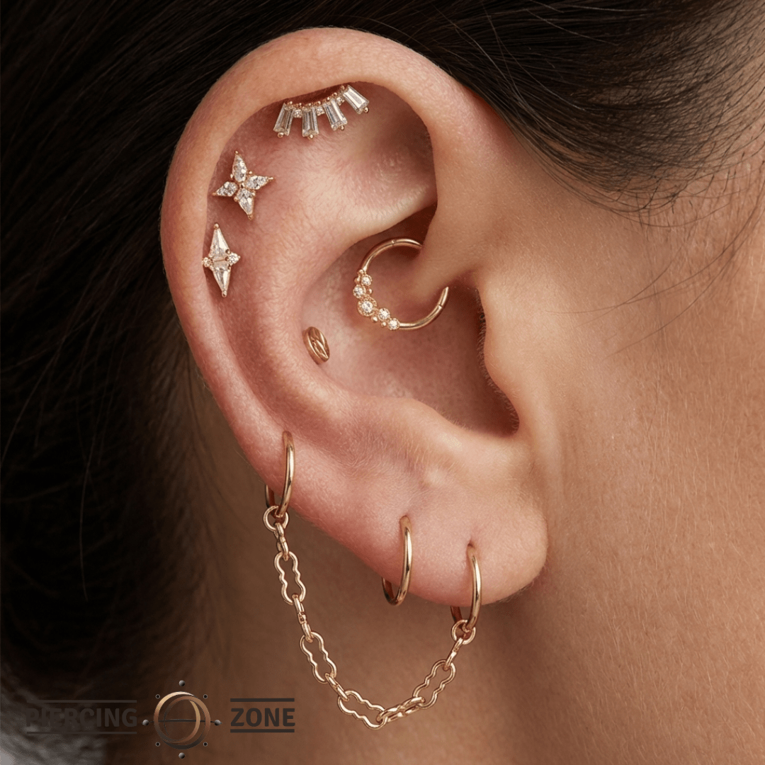 Razor Chain – 14K Gold Piercing Chain - piercing - zone.com