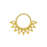 Rebecca Seamless Ring – 14K Gold Cup & Divot Design - piercing - zone.com