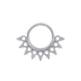 Rebecca Seamless Ring – 14K Gold Cup & Divot Design - piercing - zone.com