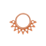 Rebecca Seamless Ring – 14K Gold Cup & Divot Design - piercing - zone.com