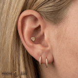 Rebel Heart – Diamond – 14K Gold Threadless End - piercing - zone.com