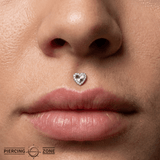 Rebel Heart – Diamond – 14K Gold Threadless End - piercing - zone.com