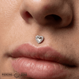 Rebel Heart – Diamond – 14K Gold Threadless End - piercing - zone.com