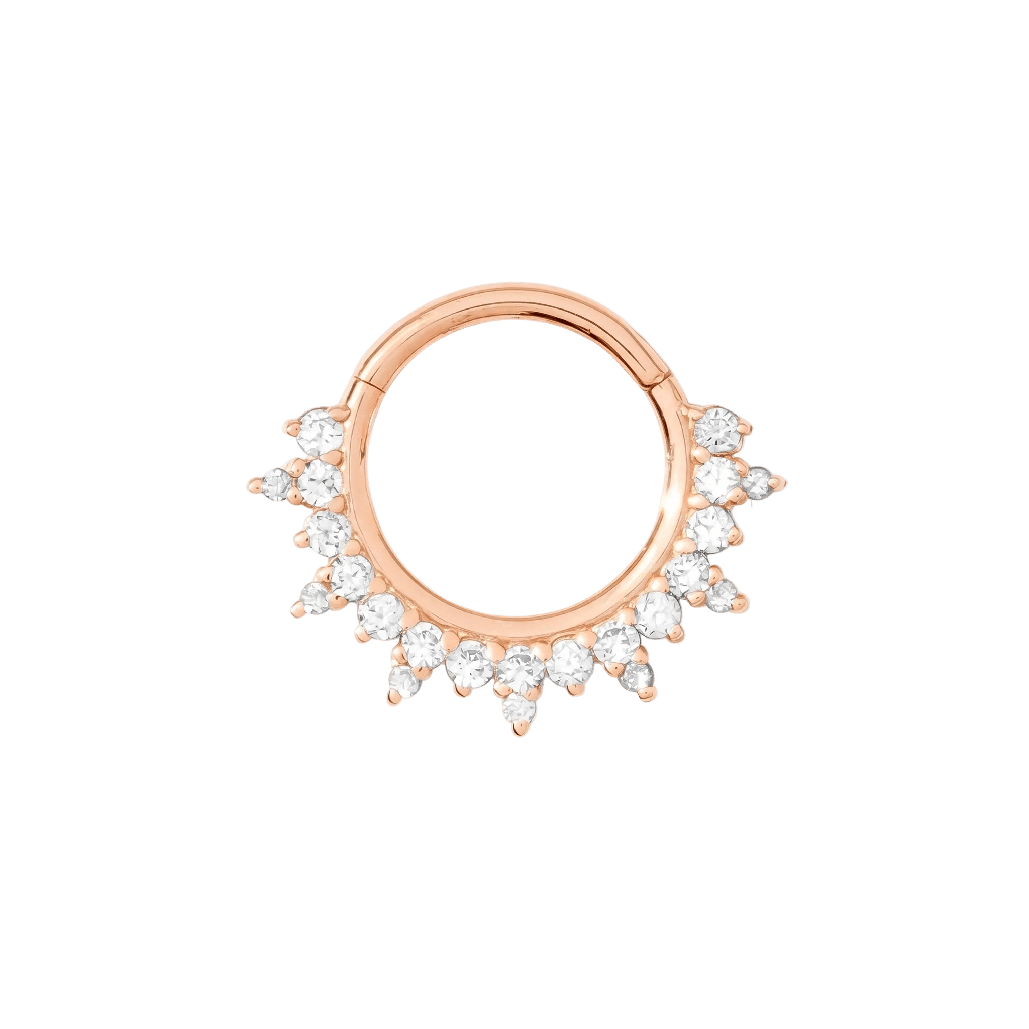 Regal Clicker - 14K Gold Gem Clicker Ring - piercing - zone.com