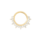 Regal Clicker - 14K Gold Gem Clicker Ring - piercing - zone.com