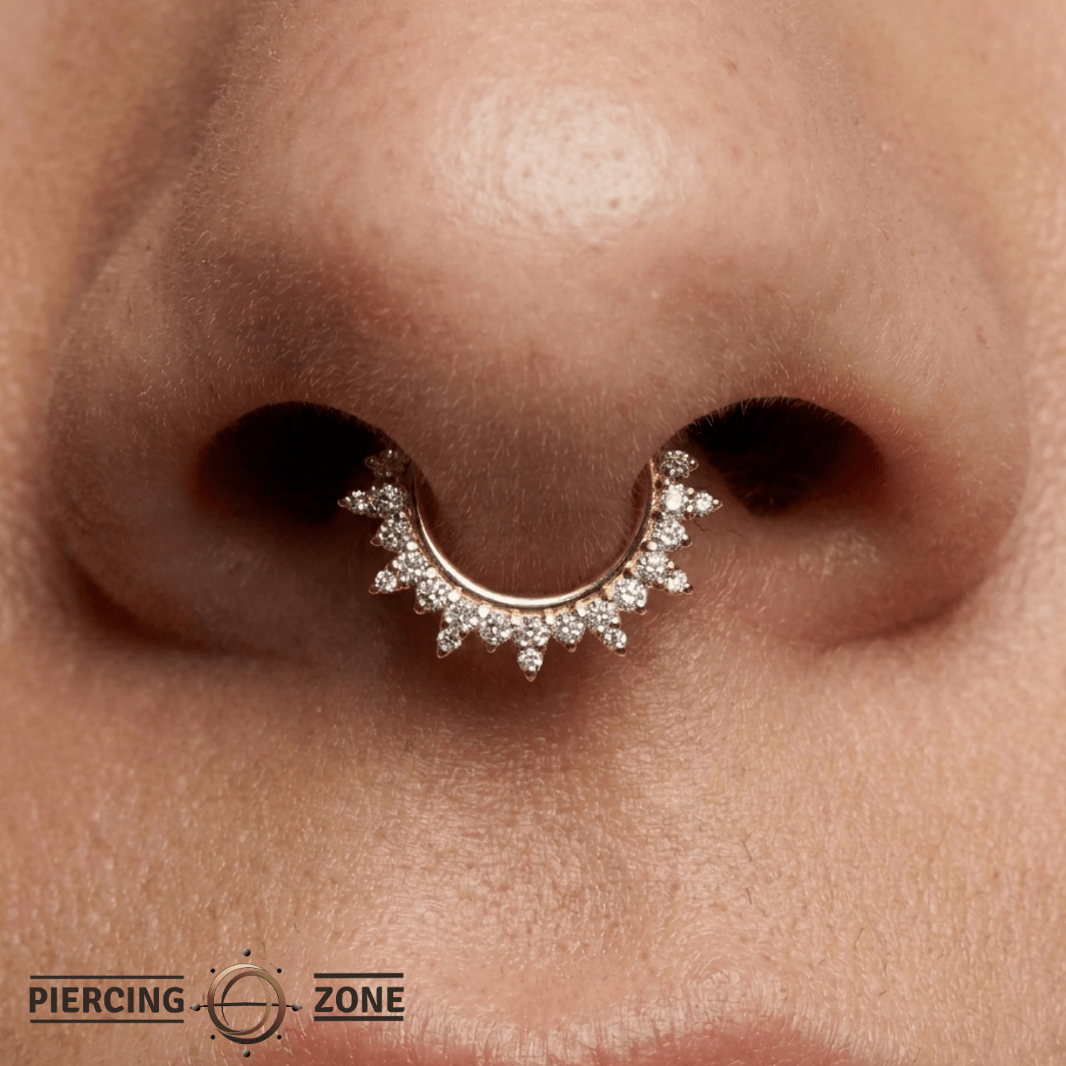 Regal Clicker - 14K Gold Gem Clicker Ring - piercing - zone.com