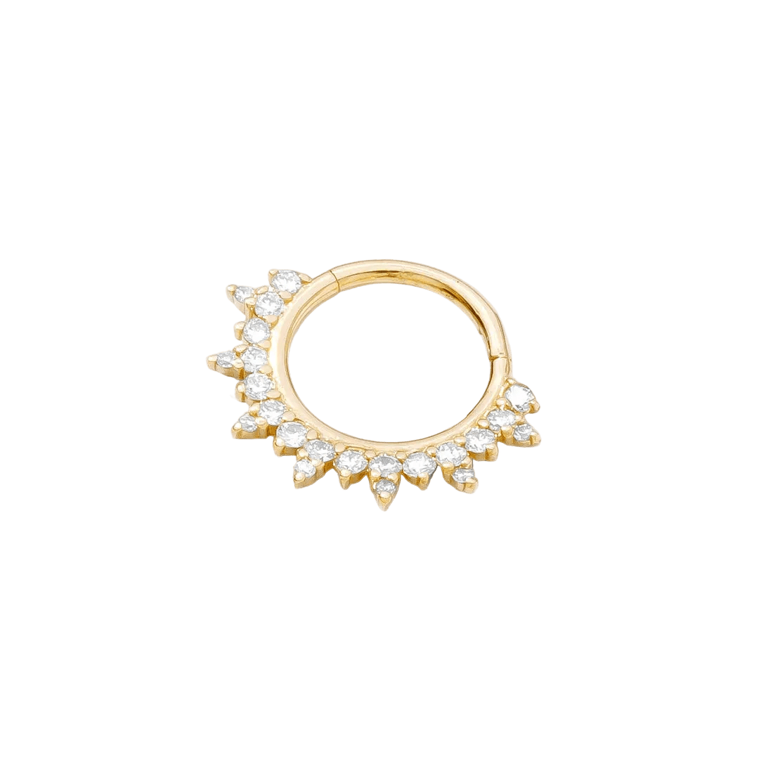 Regal Clicker - 14K Gold Gem Clicker Ring - piercing - zone.com