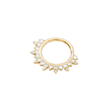 Regal Clicker - 14K Gold Gem Clicker Ring - piercing - zone.com
