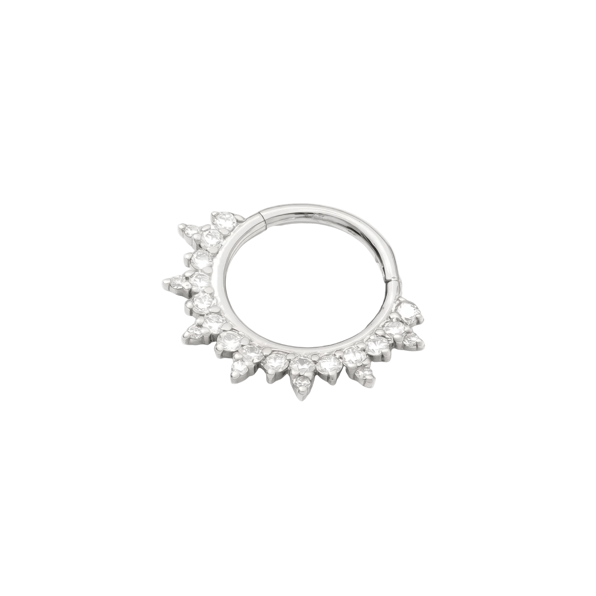 Regal Clicker - 14K Gold Gem Clicker Ring - piercing - zone.com