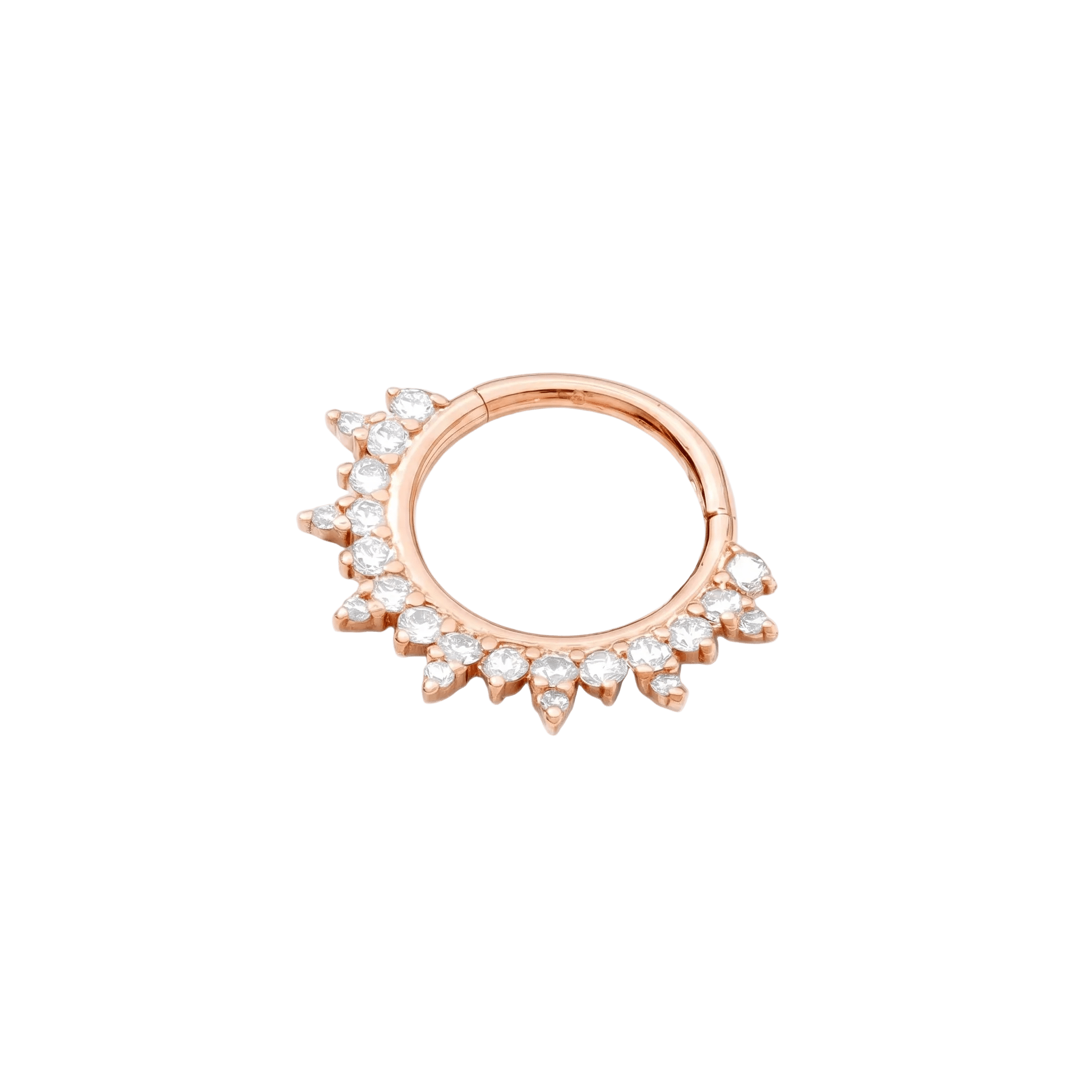 Regal Clicker - 14K Gold Gem Clicker Ring - piercing - zone.com