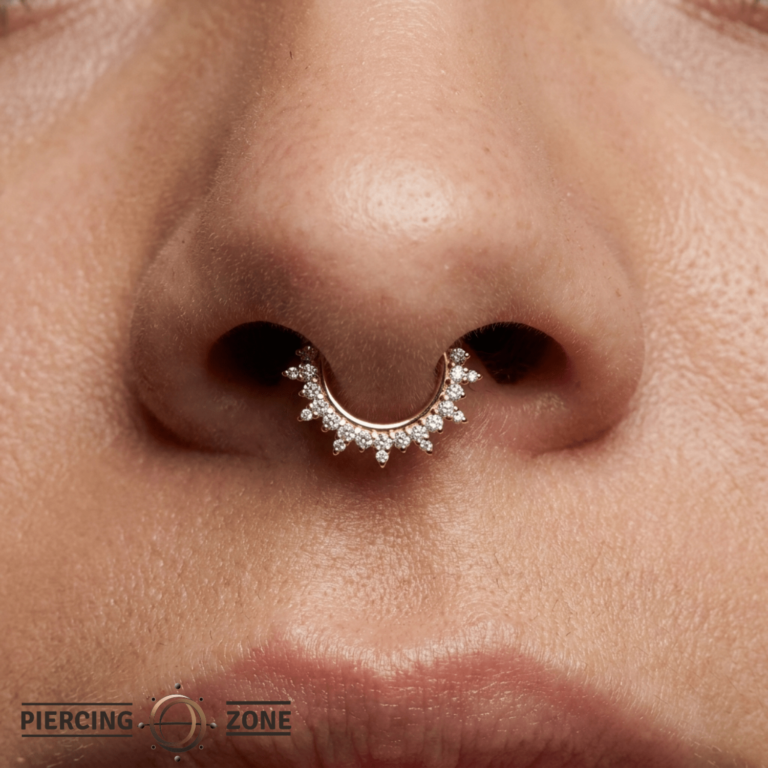 Regal Clicker - 14K Gold Gem Clicker Ring - piercing - zone.com