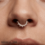 Regal Clicker - 14K Gold Gem Clicker Ring - piercing - zone.com