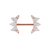 Reina Straight Barbell - 14K/18K Gold Gem Barbell - piercing-zone.com