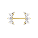 Reina Straight Barbell - 14K/18K Gold Gem Barbell - piercing - zone.com