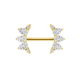 Reina Straight Barbell - 14K/18K Gold Gem Barbell - piercing-zone.com