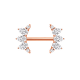 Reina Straight Barbell - 14K/18K Gold Gem Barbell - piercing - zone.com
