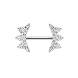 Reina Straight Barbell - 14K/18K Gold Gem Barbell - piercing-zone.com