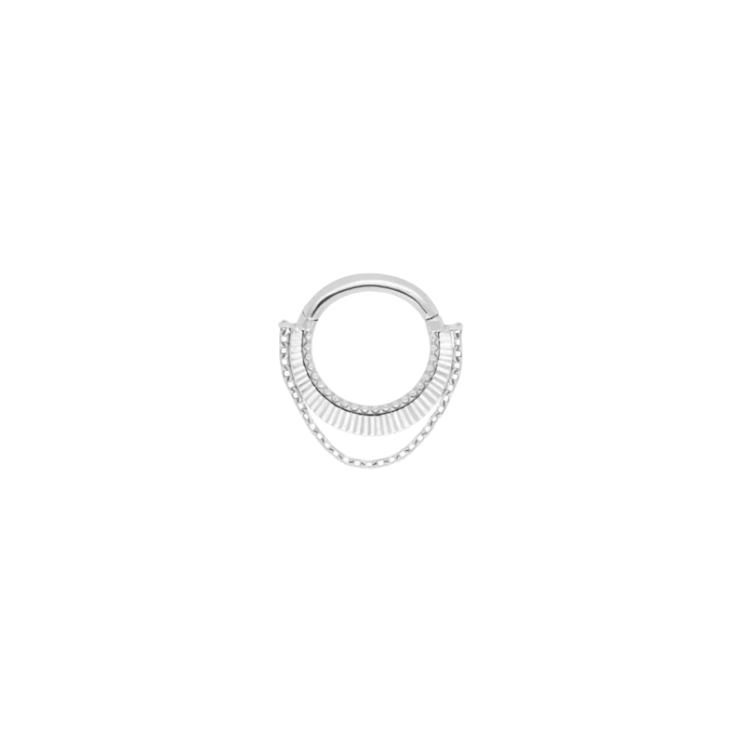 Republique – Draped Chain – 14K Gold Clicker Ring - piercing - zone.com