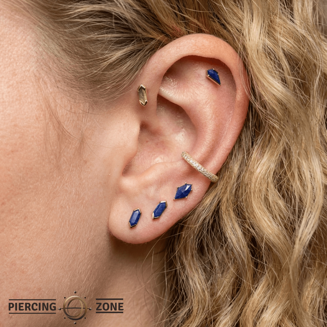 Reputation – Lapis Lazuli – 14K Gold Threadless End - piercing - zone.com