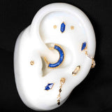 Reputation – Lapis Lazuli – 14K Gold Threadless End - piercing - zone.com