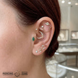 Reputation – Malachite – 14K Gold Threadless End - piercing - zone.com