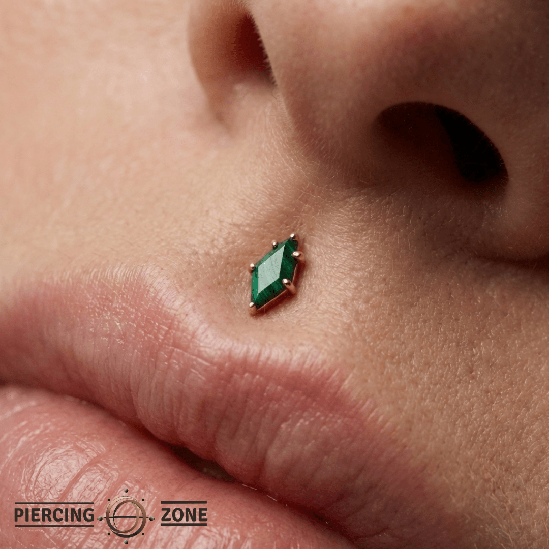 Reputation – Malachite – 14K Gold Threadless End - piercing - zone.com