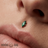 Reputation – Malachite – 14K Gold Threadless End - piercing - zone.com