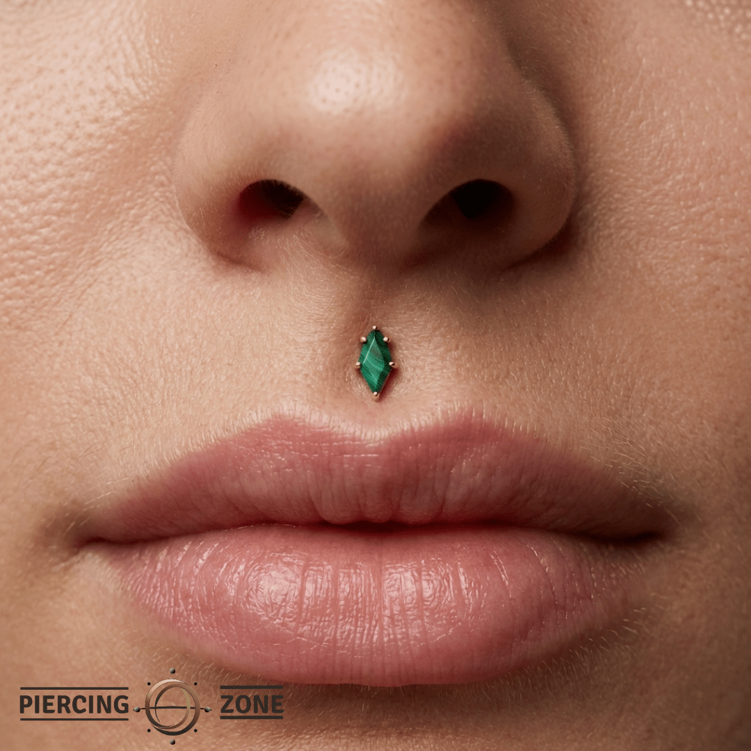 Reputation – Malachite – 14K Gold Threadless End - piercing - zone.com