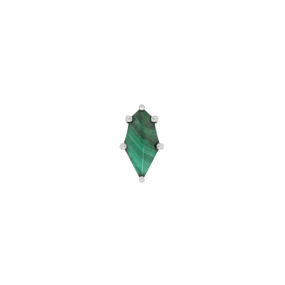 Reputation – Malachite – 14K Gold Threadless End - piercing - zone.com