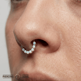 Revel – Rainbow Moonstone Arc – 14K Gold Clicker - piercing - zone.com