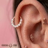 Revel – Rainbow Moonstone Arc – 14K Gold Clicker - piercing - zone.com