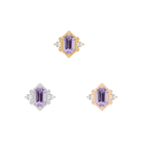 Reyna – Amethyst – 14K Gold Threadless End - piercing - zone.com