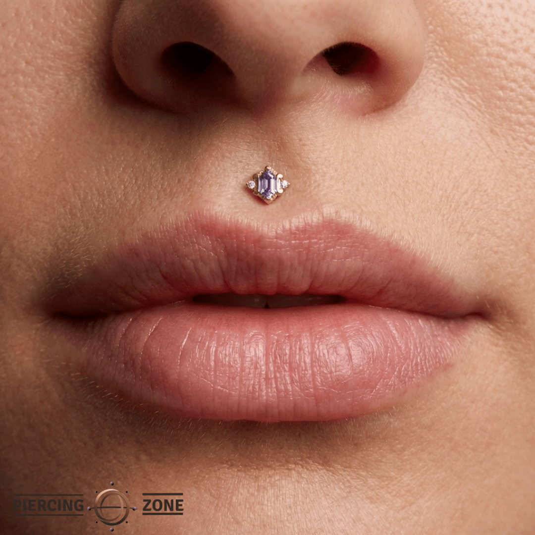 Reyna – Amethyst – 14K Gold Threadless End - piercing - zone.com