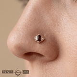Reyna – Garnet – 14K Gold Threadless End - piercing - zone.com