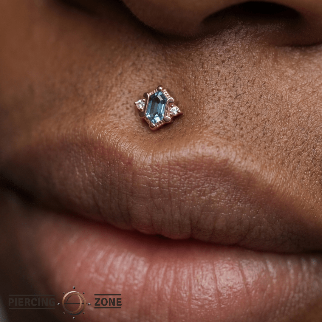 Reyna – London Blue Topaz – 14K Gold Threadless End - piercing - zone.com