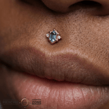 Reyna – London Blue Topaz – 14K Gold Threadless End - piercing - zone.com