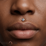 Reyna – London Blue Topaz – 14K Gold Threadless End - piercing - zone.com