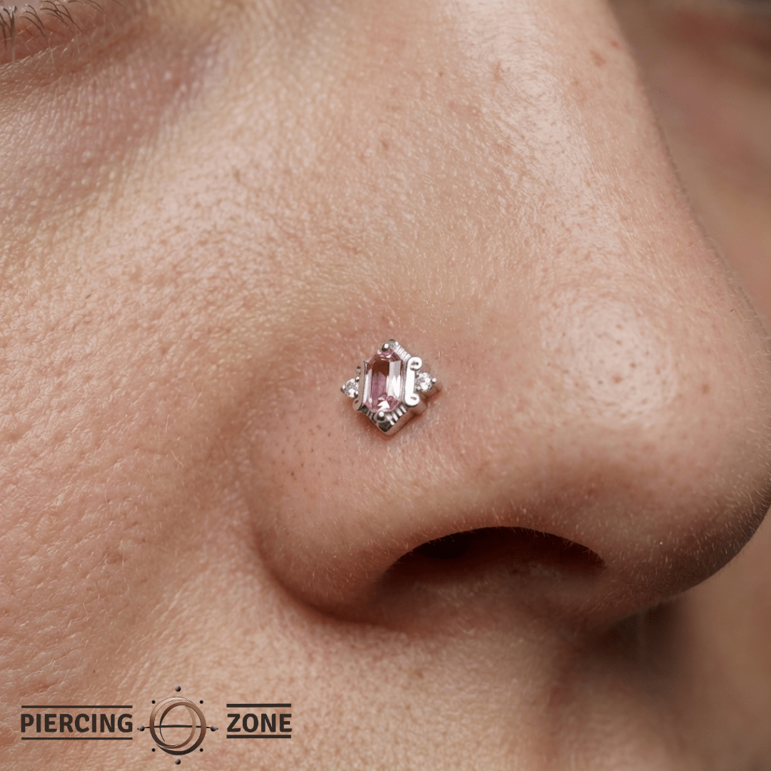 Reyna – Pink Tourmaline – 14K Gold Threadless End - piercing - zone.com