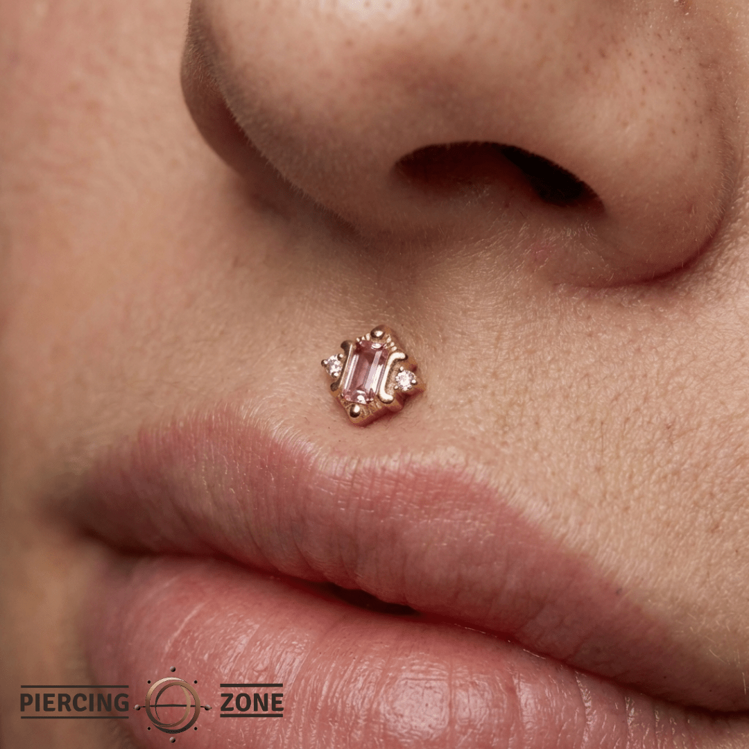 Reyna – Pink Tourmaline – 14K Gold Threadless End - piercing - zone.com