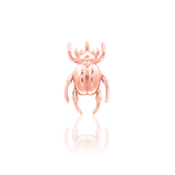 Rhino Beetle – Sculpted Insect Silhouette – 14K Gold Threadless End - piercing - zone.com